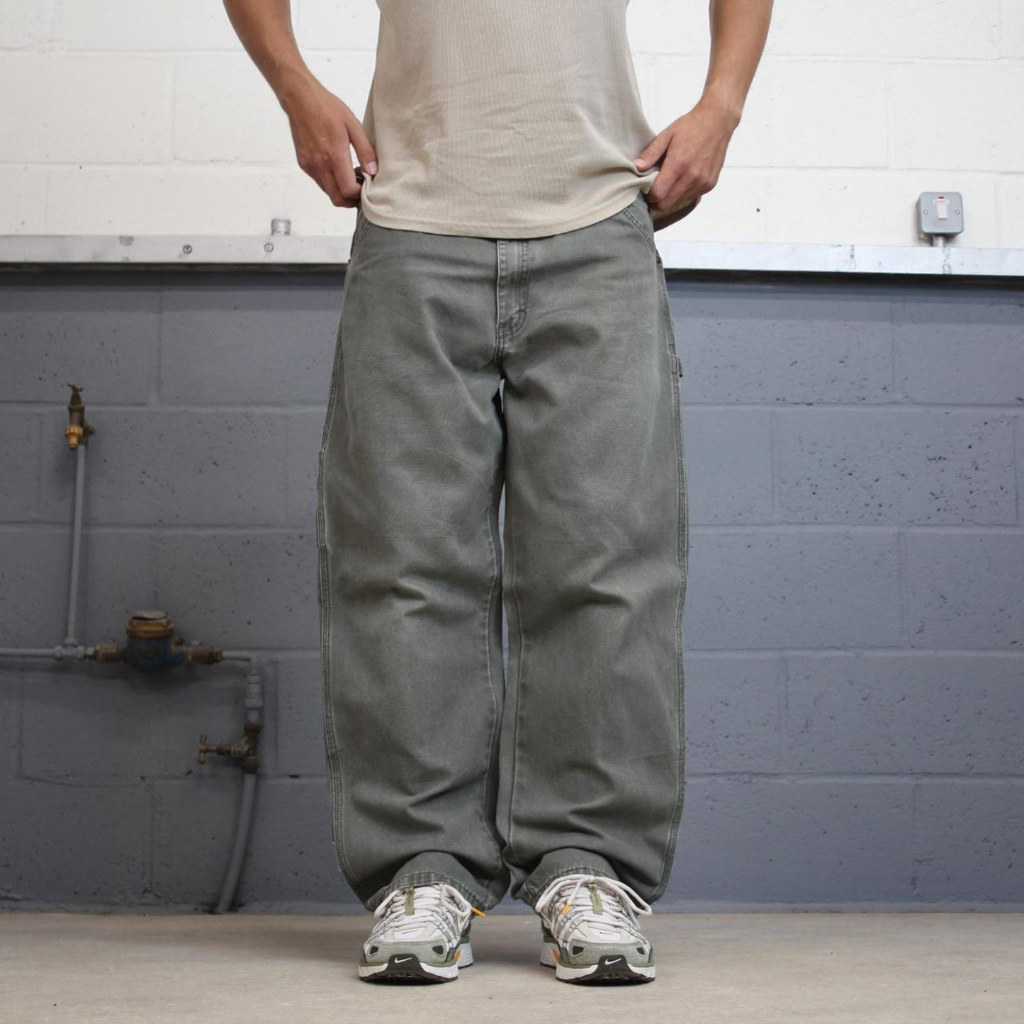 Green Dickies carpenter jeans W38 L30 baggy canvas skater cargos