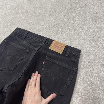 Levi’s 550 relaxed jeans y2k W34L30 black loose straight leg pants red tab logo