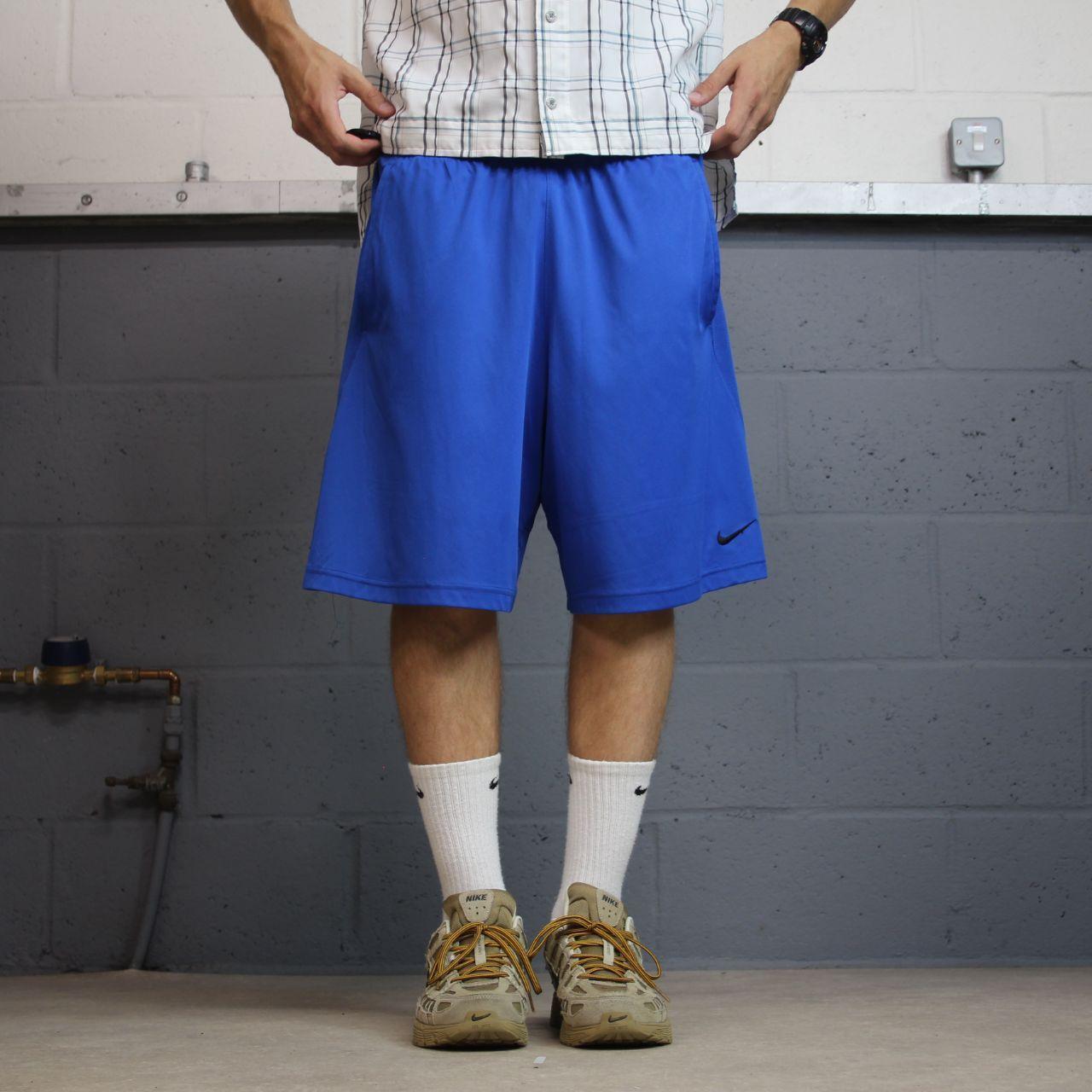 Nike sports shorts y2k loose blue Dri-Fit comfy floaty summer gym shorts