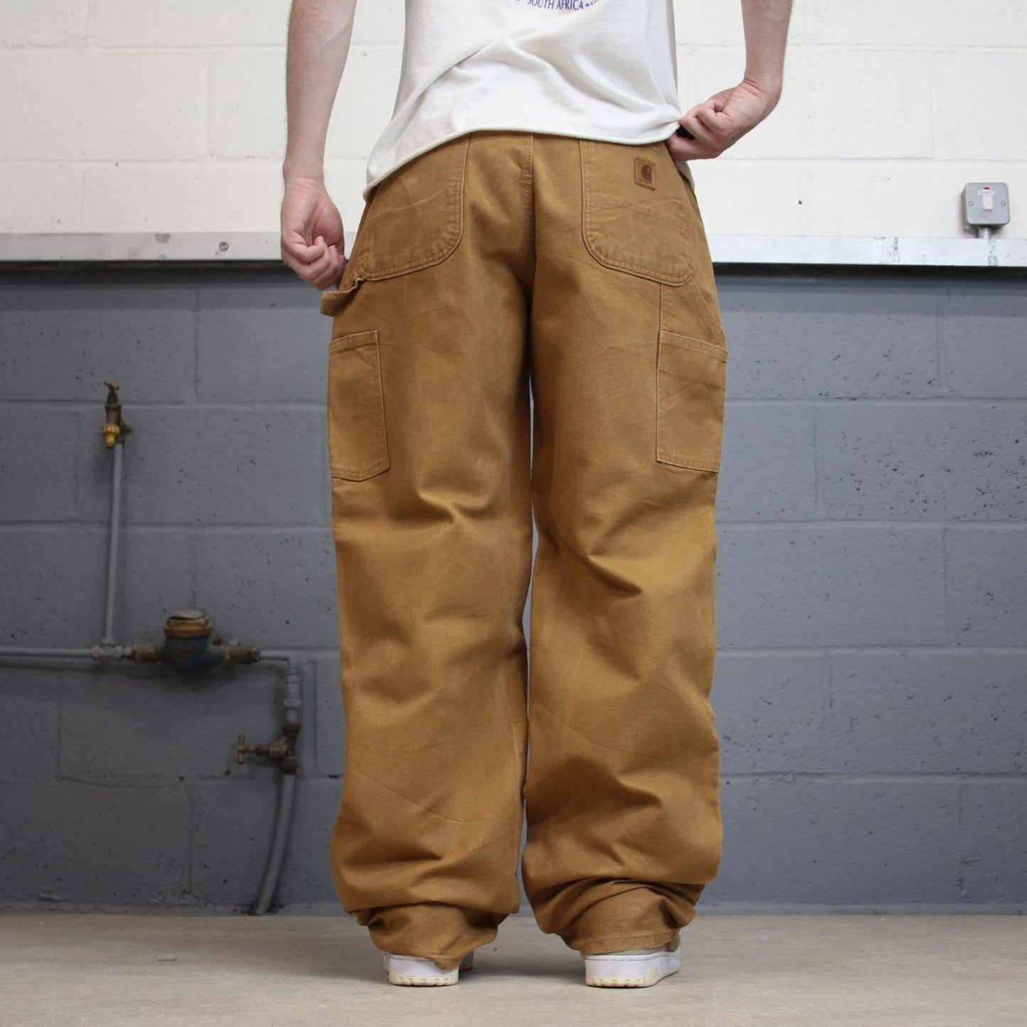 Baggy Carhartt carpenter jeans W34 L34 tan 90s style skater cargos