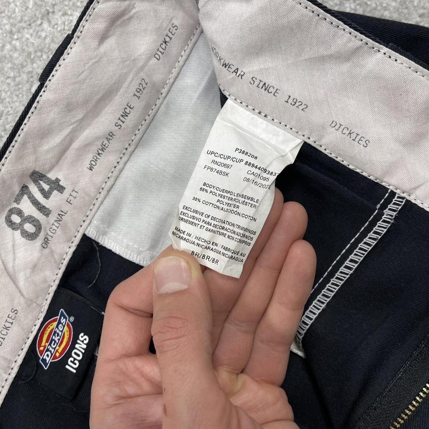 Y2K Dickies 874 work pants black Straight loose chino style workwear skater trousers
