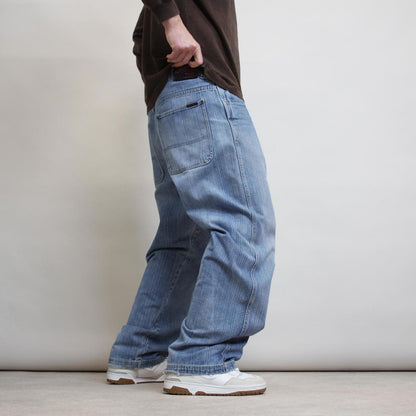 Blue Moda baggy skate jeans W36 L32 loose denim 90s style hip hop pants