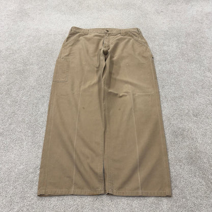 Tan baggy vintage Carhartt carpenter pants y2k Loose leg skater 2000s style workwear cargos