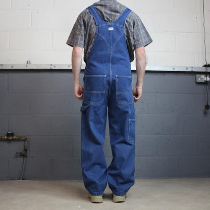 Liberty baggy dungarees denim overalls navy blue Vintage workwear bib & brace utility