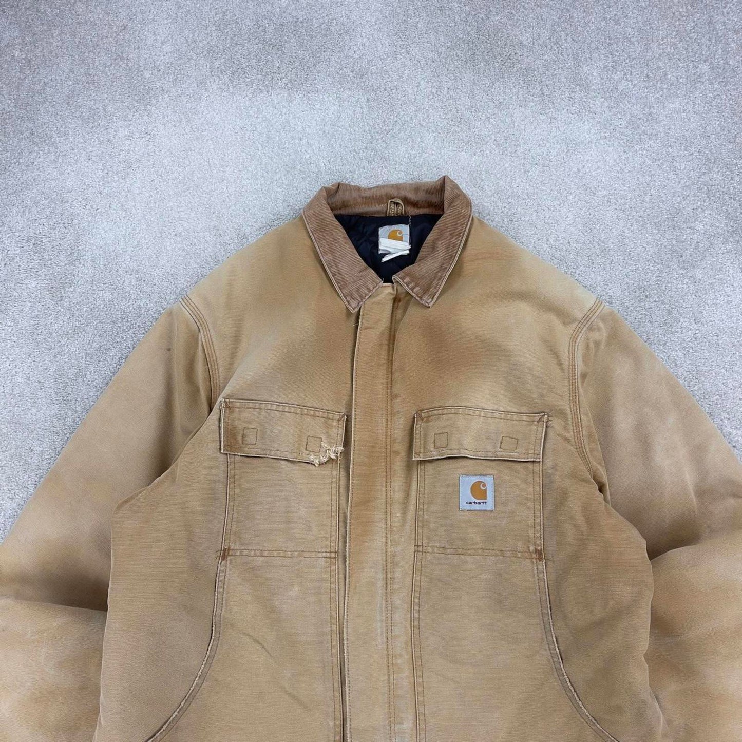 Hamilton brown Carhartt jacket XL - canvas arctic quilt lined chore coat collar