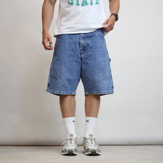 Mens baggy Wrangler carpenter jorts W38 loose denim cargo Y2K skater shorts