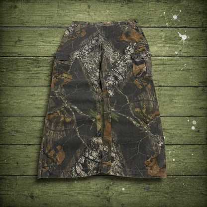 Cabela’s camo cargo pants y2k utility khaki Loose Mossy Oak camouflage hunting cargos