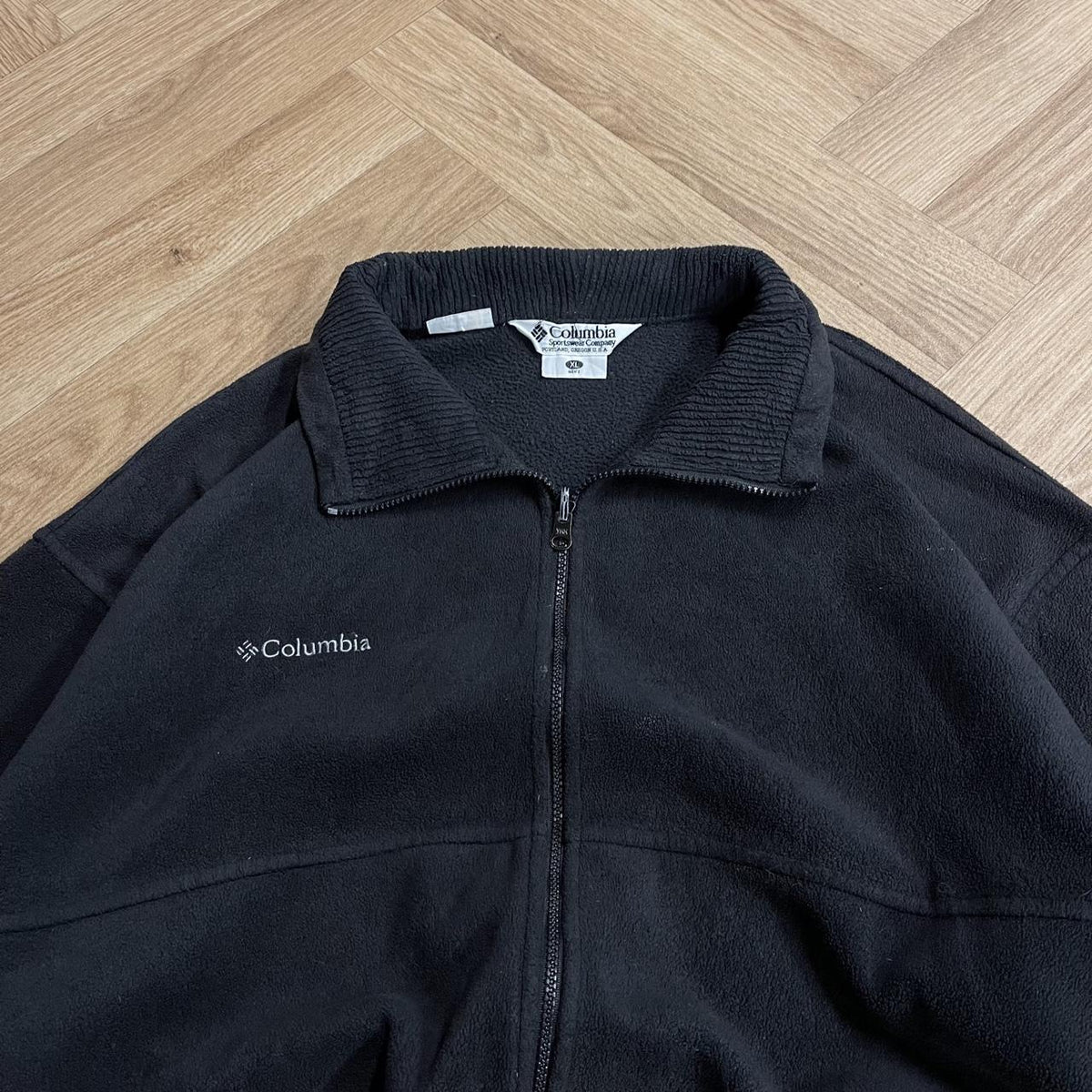 Y2K Colombia technical fleece black Full zip autumn adjustable technical fleece