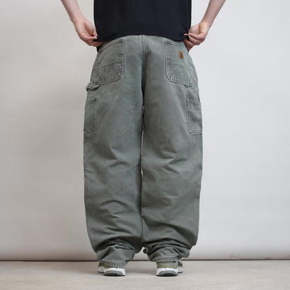 Baggy Carhartt carpenter jeans W36 L35 wide leg flannel lined 90s style skater cargos
