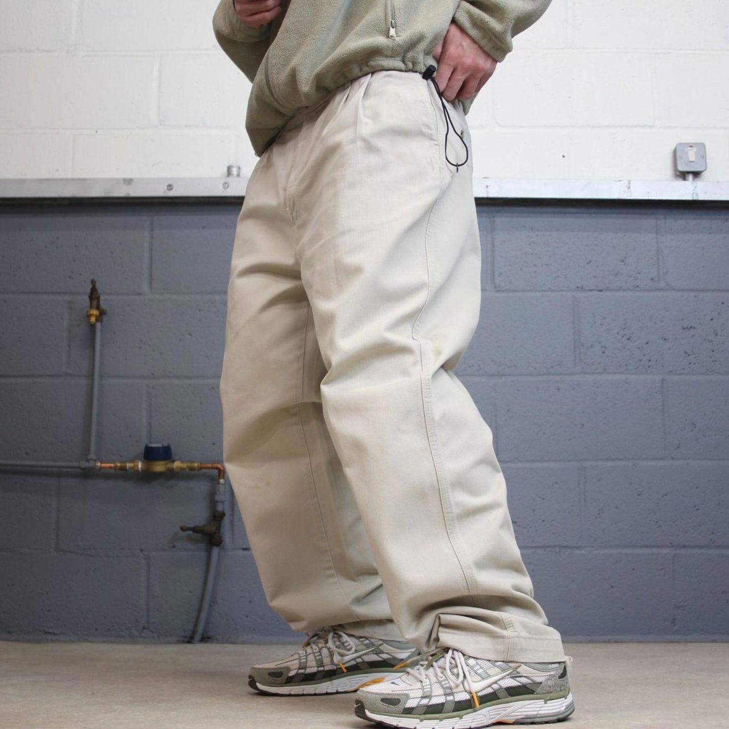 Baggy Carhartt work pants W38L31 beige loose skate pants