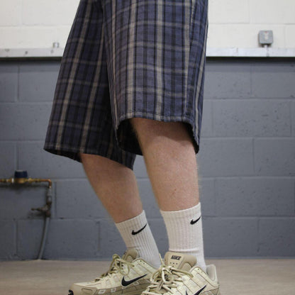 Baggy checkered Dickies carpenter shorts navy Twill chino skater style shorts loose long leg