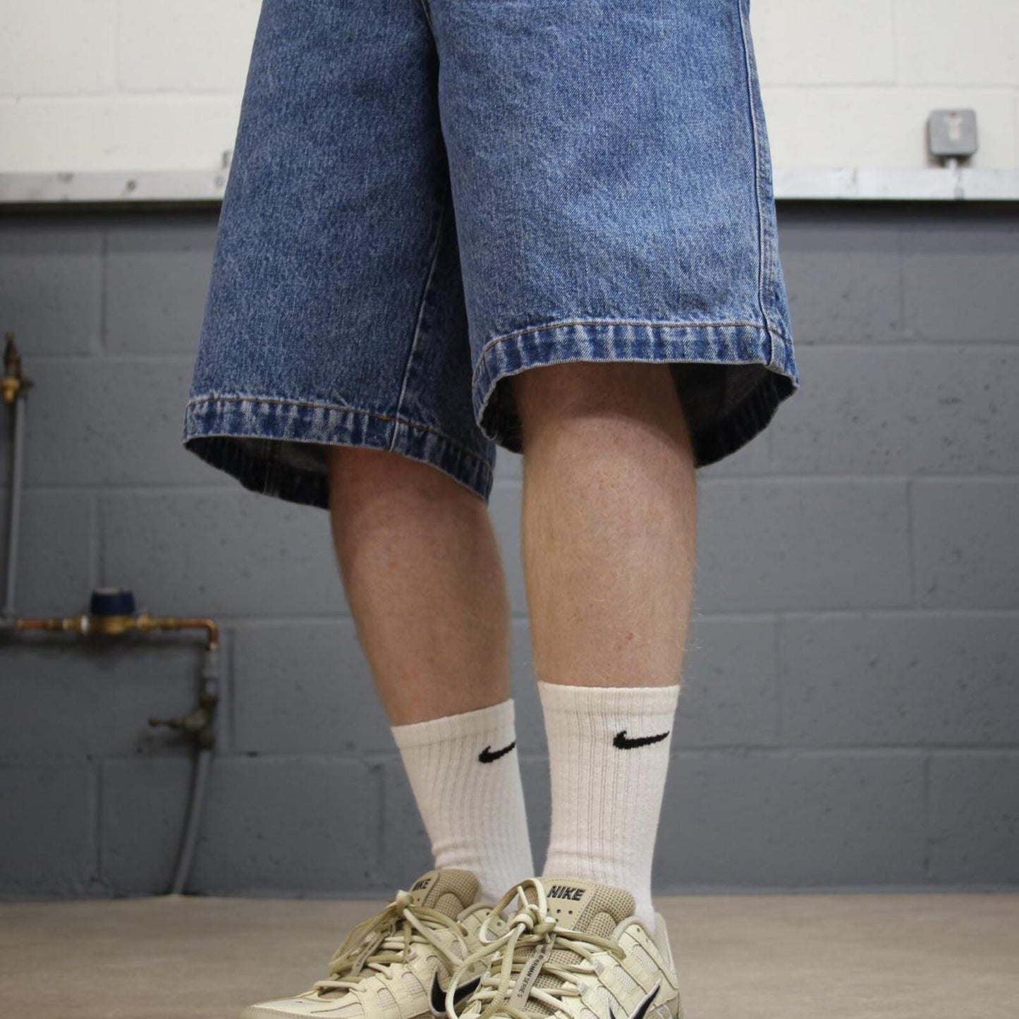 Baggy denim carpenter shorts cargo blue Union Bay skater style surf jorts