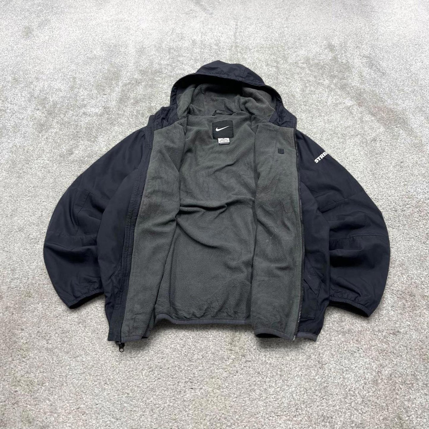 00s Nike technical windbreaker jacket XL men's black y2k hooded full zip up coat technical