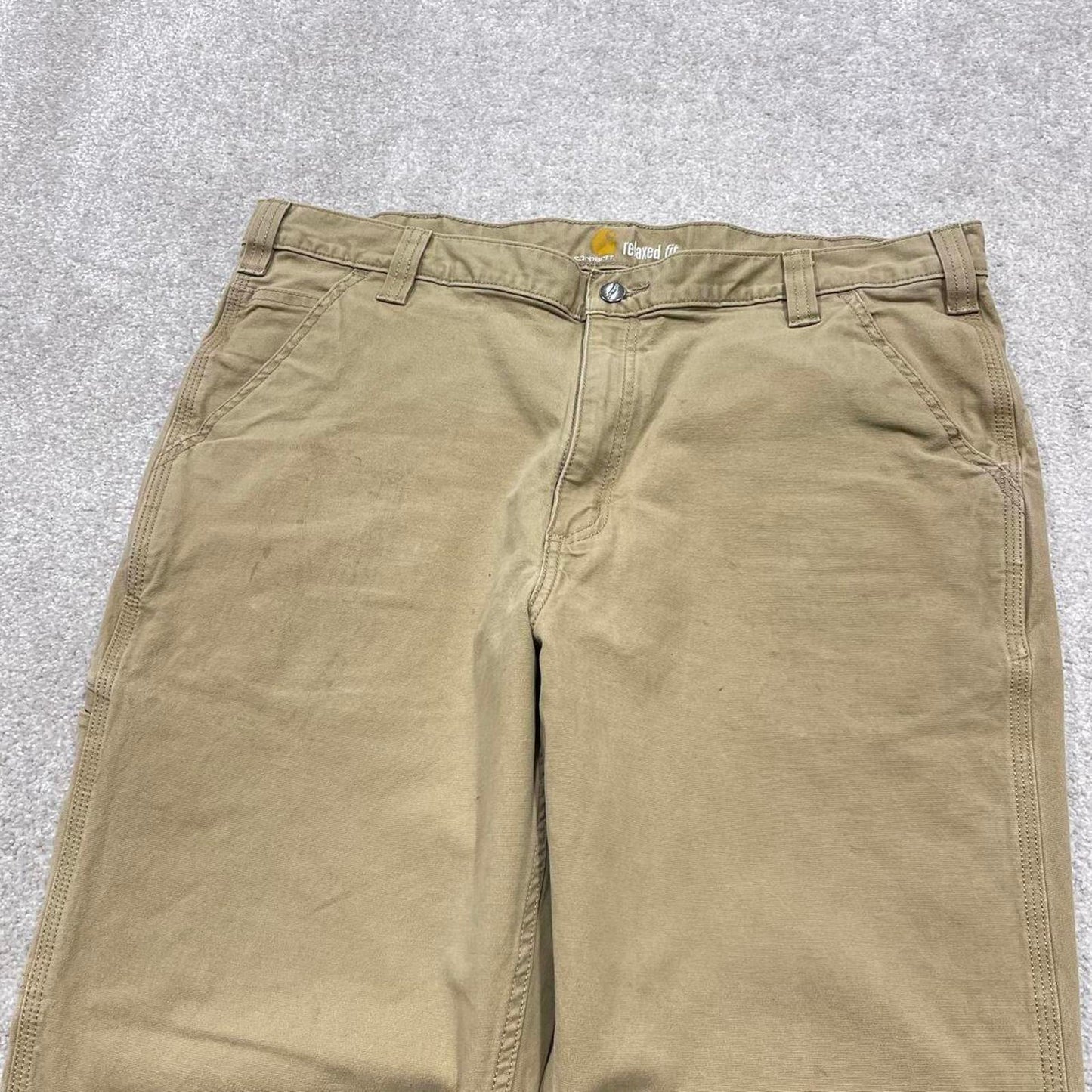 Y2K Carhartt carpenter pants beige Loose relaxed fit skate style workwear cargo pants