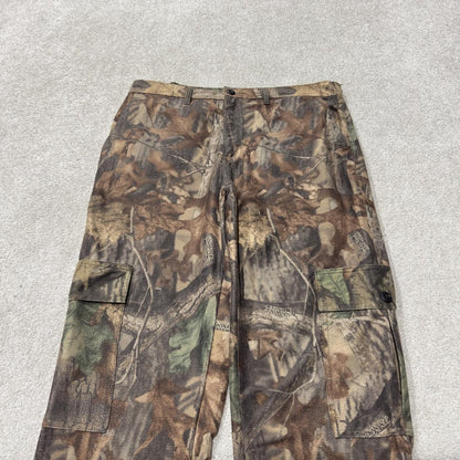 Y2K fleece camo cargo pants khaki Straight fleece whitewater outdoors camouflage utility trousers