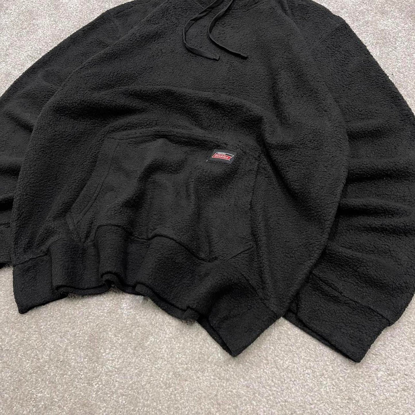 00s Dickies fleece hoodie Medium men's black pullover y2k style autumn hooded