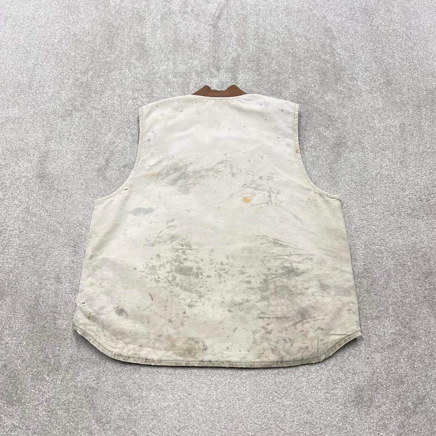 Vintage 90s Carhartt gilet vest L tan brown canvas padded chore body warmer workwear