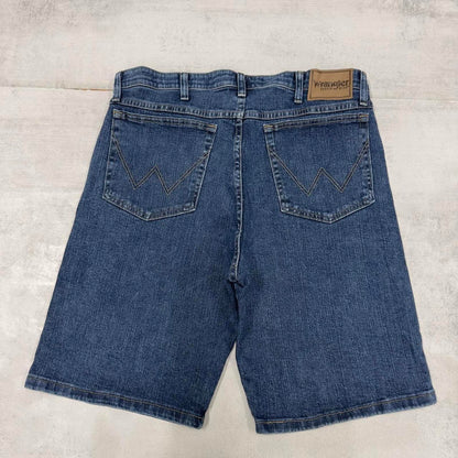 Mens Wrangler jorts W34 blue loose denim skater style shorts