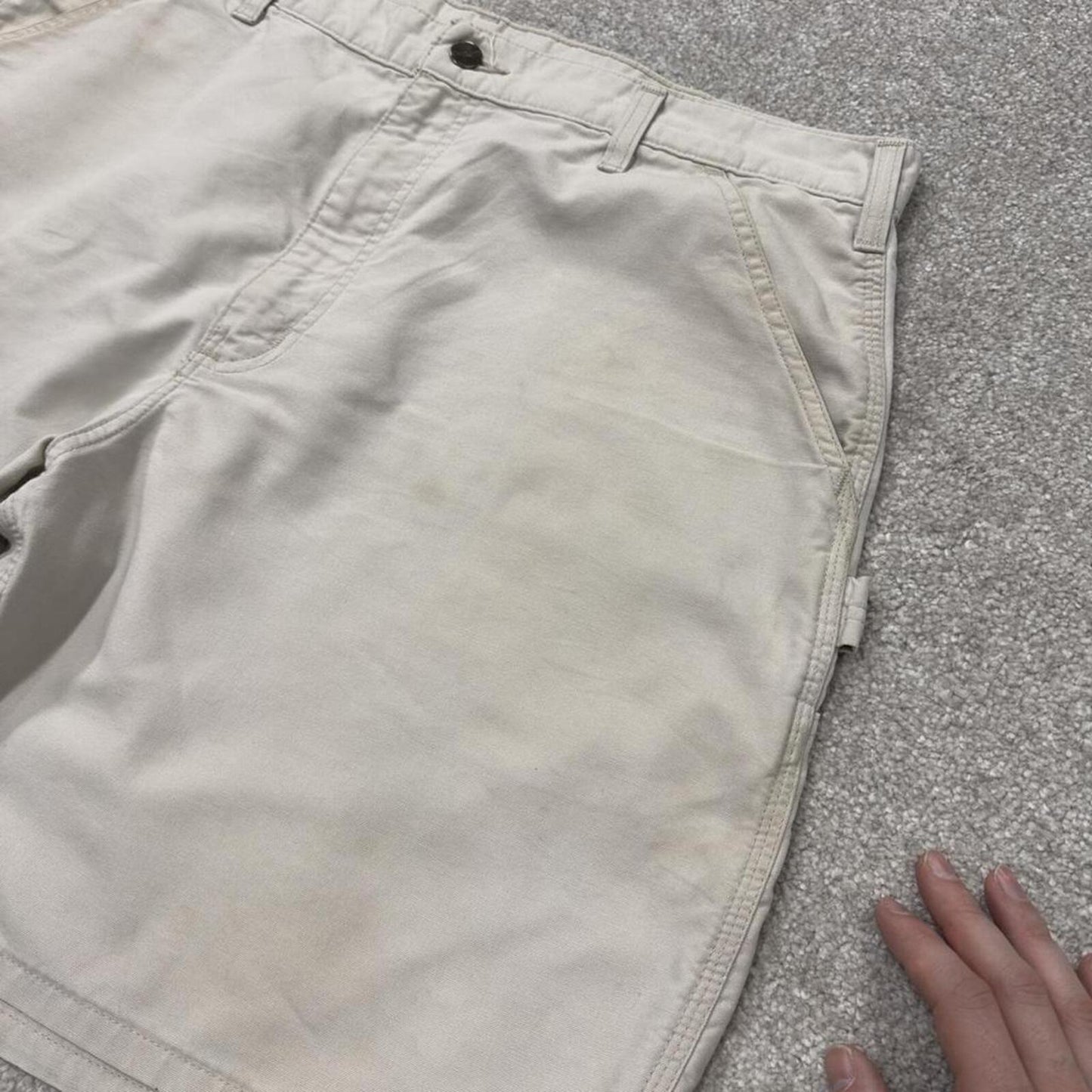 Carhartt carpenter shorts loose workwear beige Canvasy original fit skate style shorts