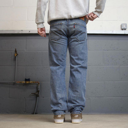 Vintage y2k Levis 505  jeans blue Casual style 5 pocket straight leg denim pants