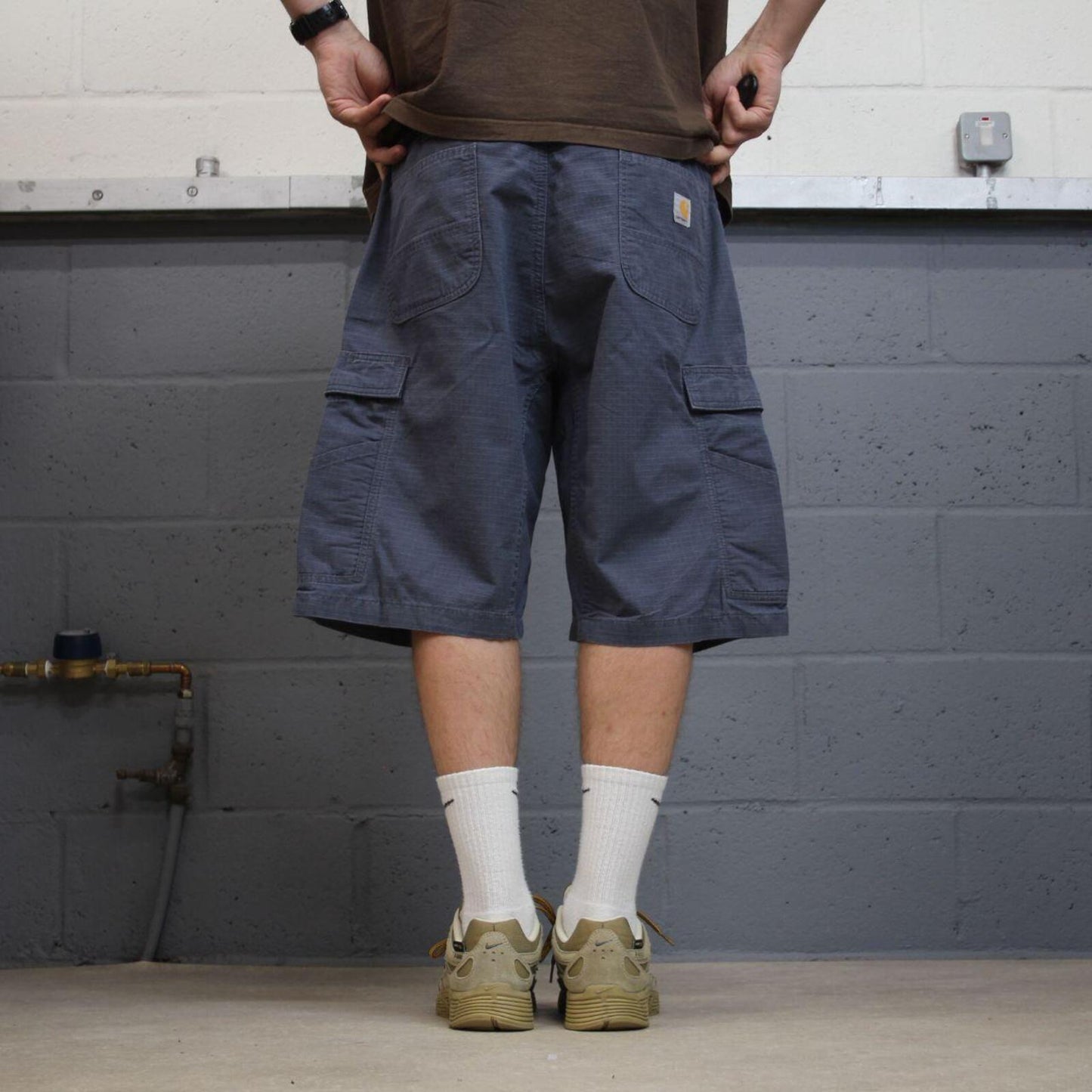 Carhartt cargo shorts carpenter y2k grey navy Thick canvas skater style workwear cargos