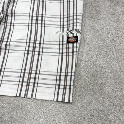 Y2k checkered Dickies chino shorts skater style white W38 Loose check summer festival shorts