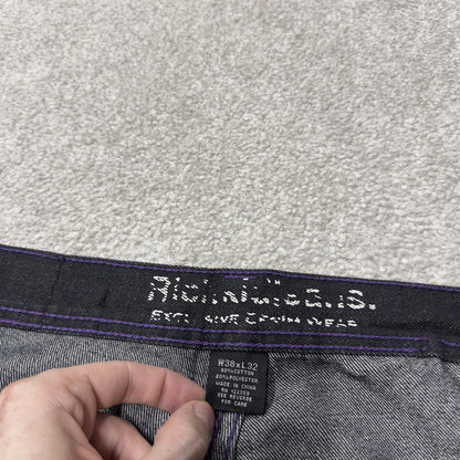 Y2K embroidered baggy jeans W38L31 2000s black Loose fit Rich Kid Jeans skater surf style jeans