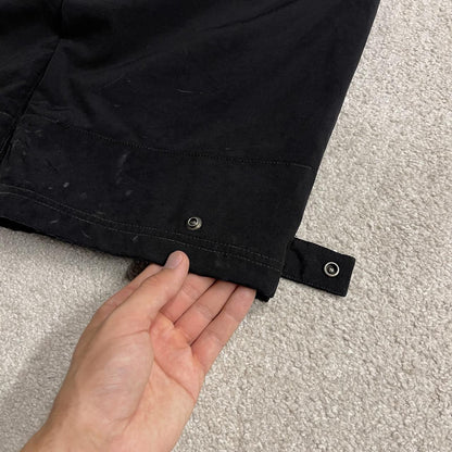 Carhartt baggy waterproof bottoms black Wide leg mesh lined waterproof technical trousers