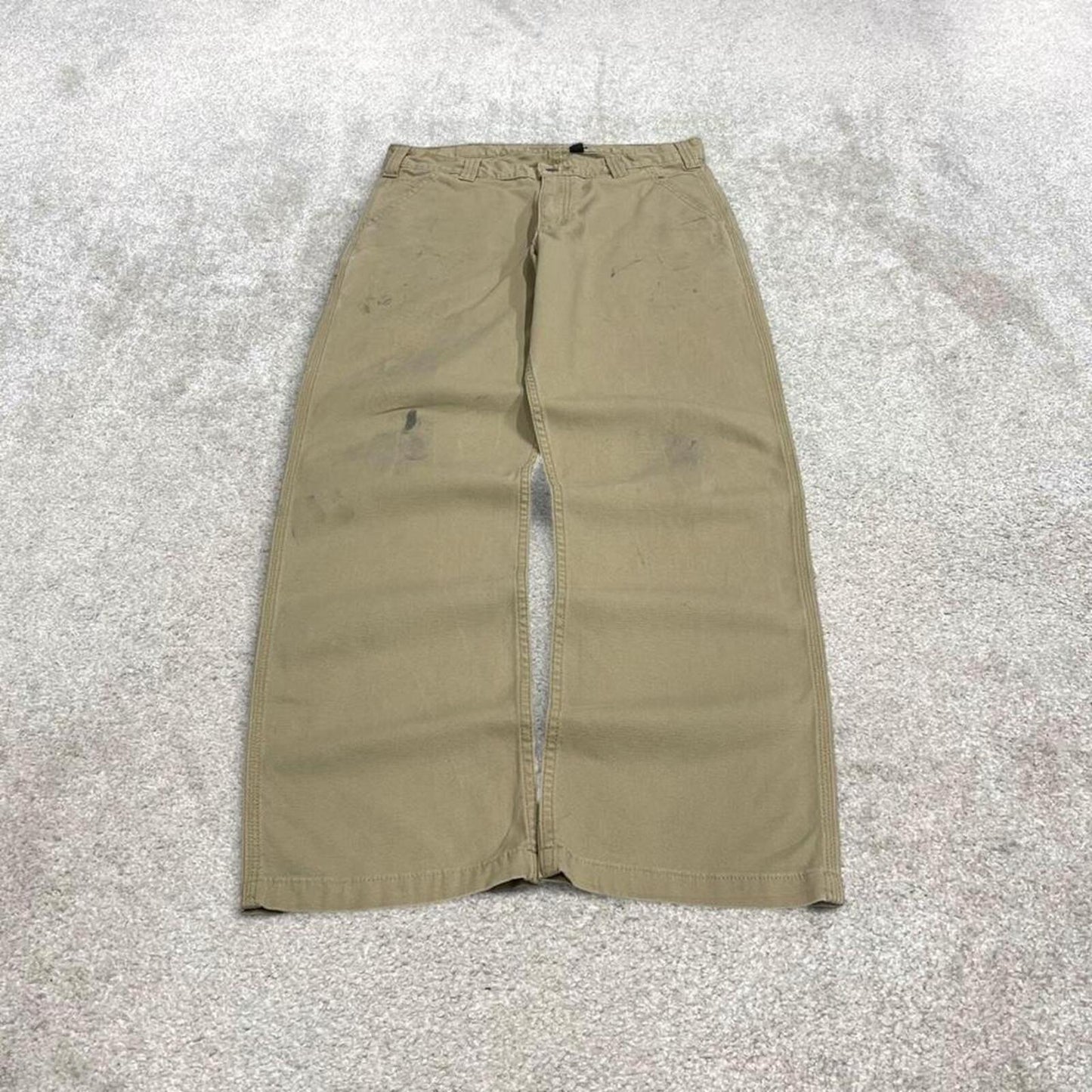 Carhartt carpenter jeans canvas work pants khaki Relaxed fit workwear cargo pants patch logo