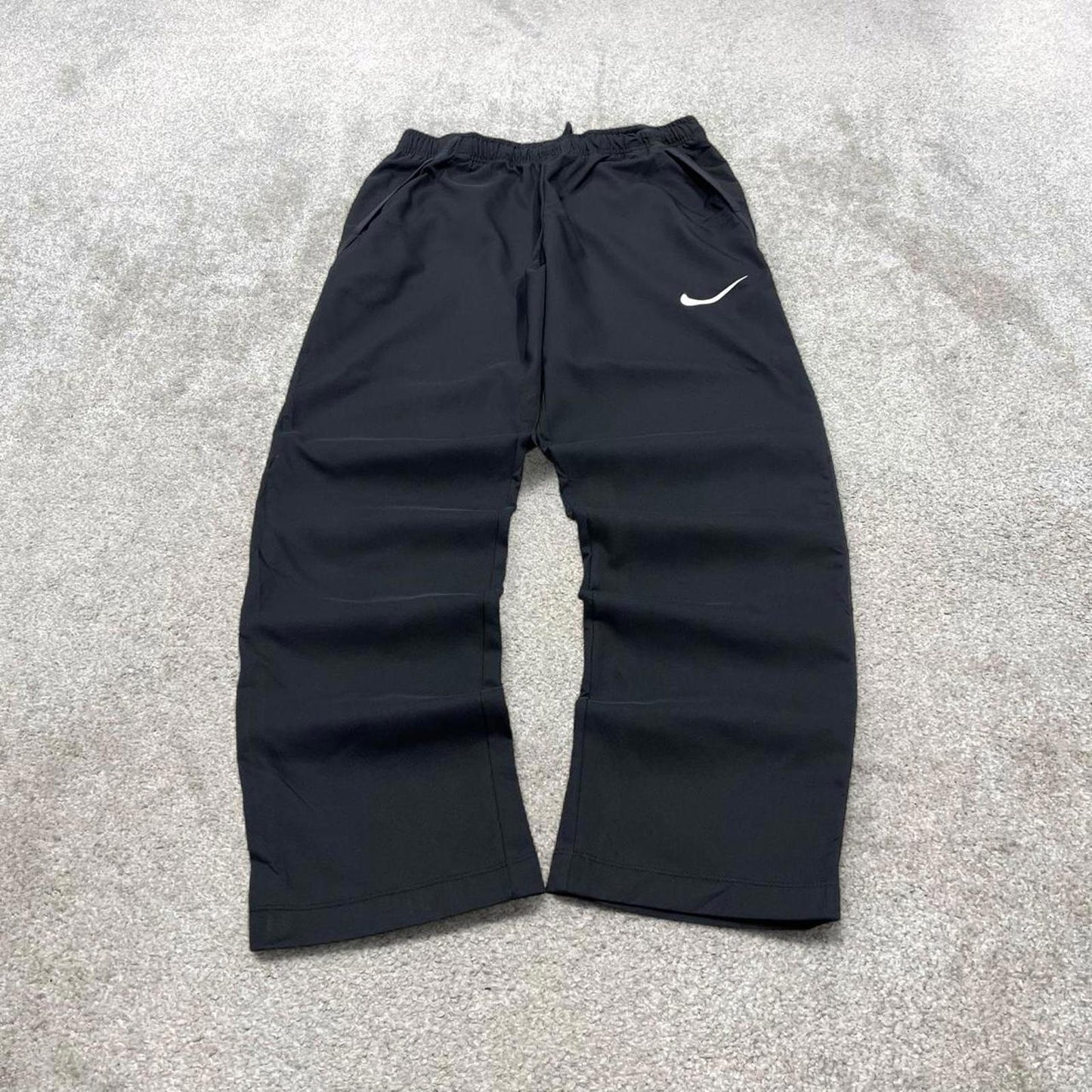 00s Nike tracksuit bottoms y2k S loose black joggers print Swoosh logo gym wear trackies