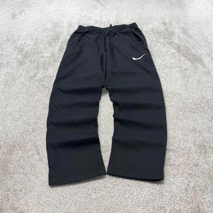 00s Nike tracksuit bottoms y2k S loose black joggers print Swoosh logo gym wear trackies