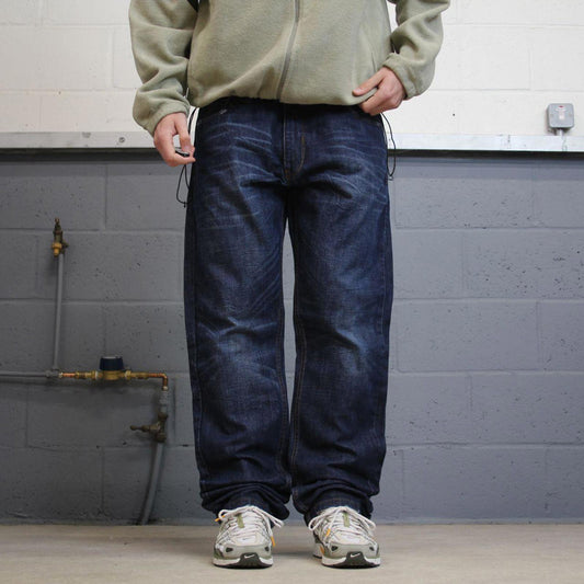 Y2K Rocawear jeans straight leg blue Denim embroidered skater style pants