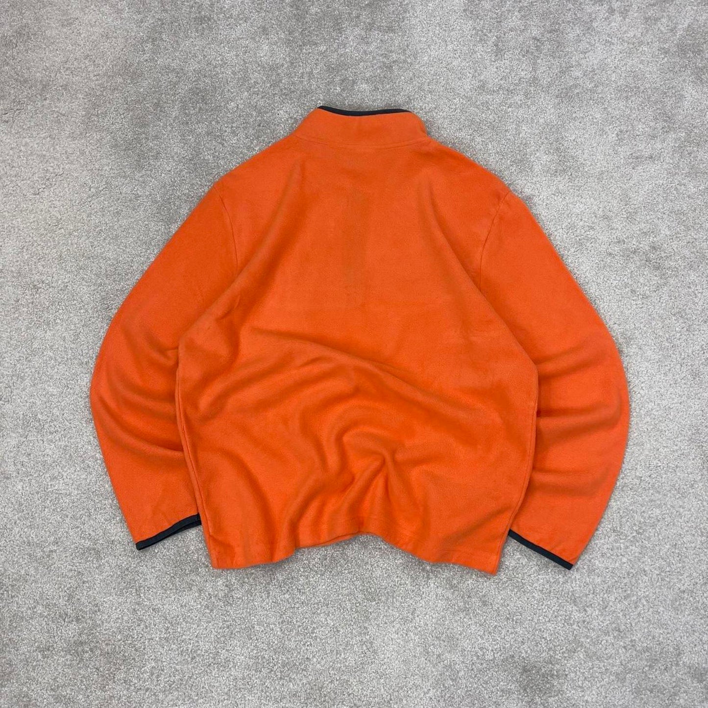 Orange Starter technical fleece Medium 1/4 zip up y2k 00s style autumn wear