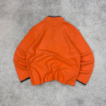 Orange Starter technical fleece Medium 1/4 zip up y2k 00s style autumn wear