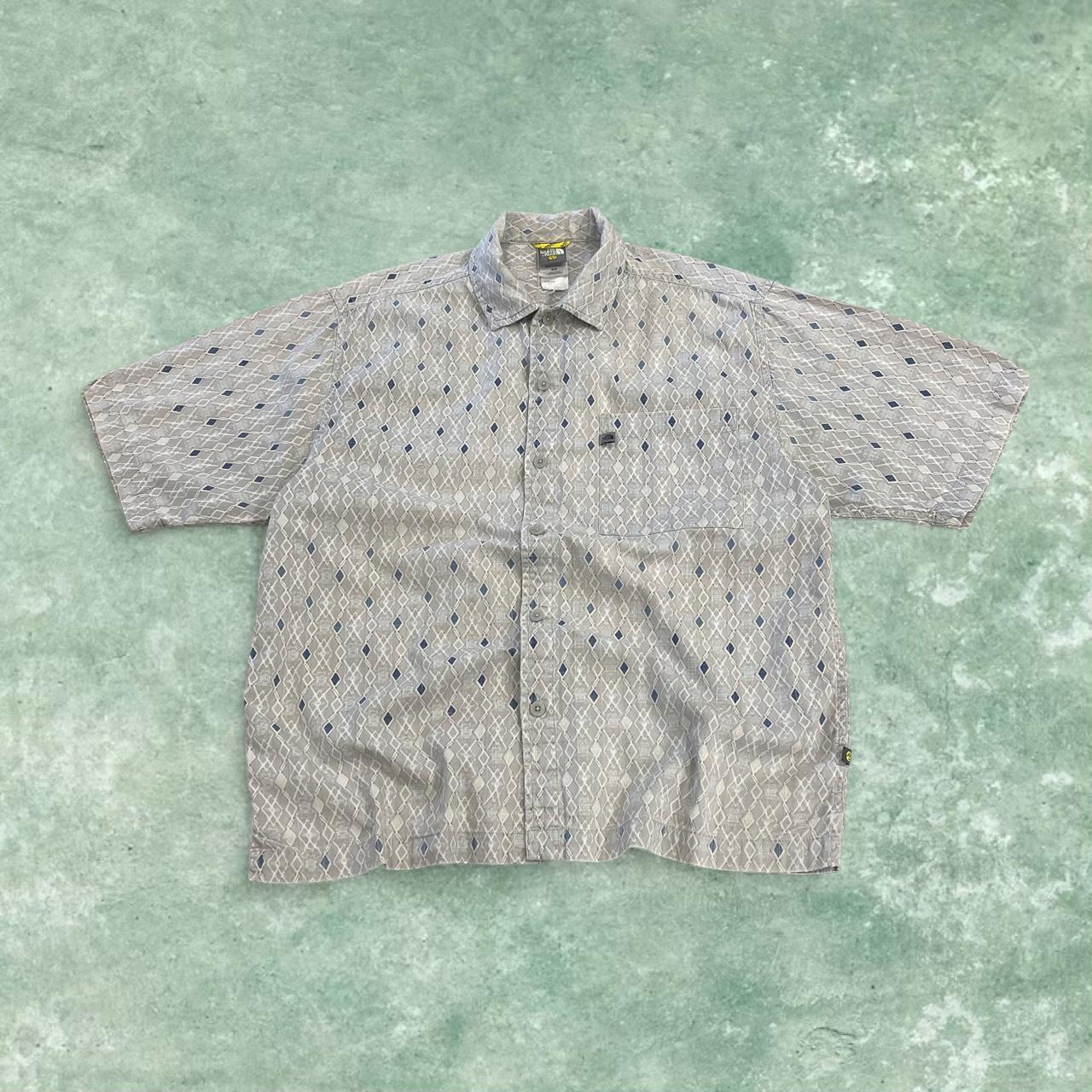 North Face boxy pattern short sleeve shirt grey TNF Festival style surf check shirt