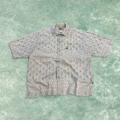 North Face boxy pattern short sleeve shirt grey TNF Festival style surf check shirt