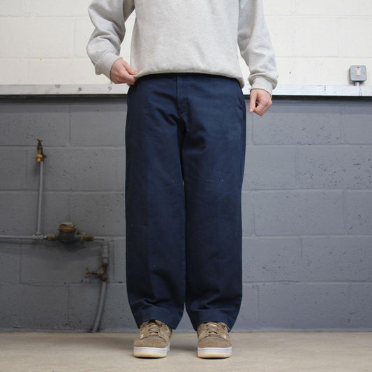 Navy Red Kap pants W34L28 loose y2k chino style skate trousers patch logo