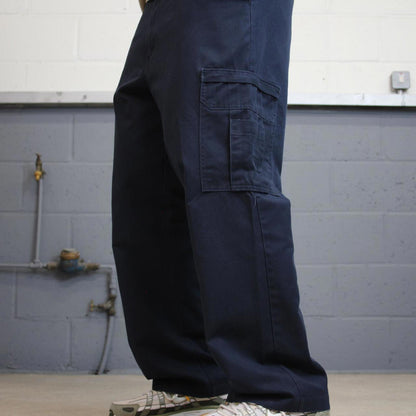 Baggy Dickies cargo trousers skater workwear W38L30 navy twill style chino carpenter pants casual