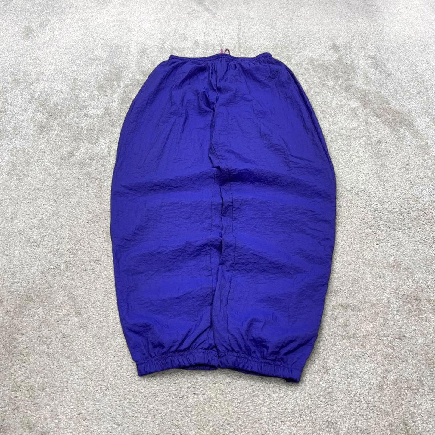 Vintage y2k baggy Reebok tracksuit bottoms blue Wide leg embroidered logo drawstring track pants