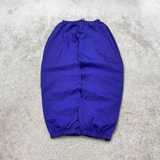 Vintage y2k baggy Reebok tracksuit bottoms blue Wide leg embroidered logo drawstring track pants