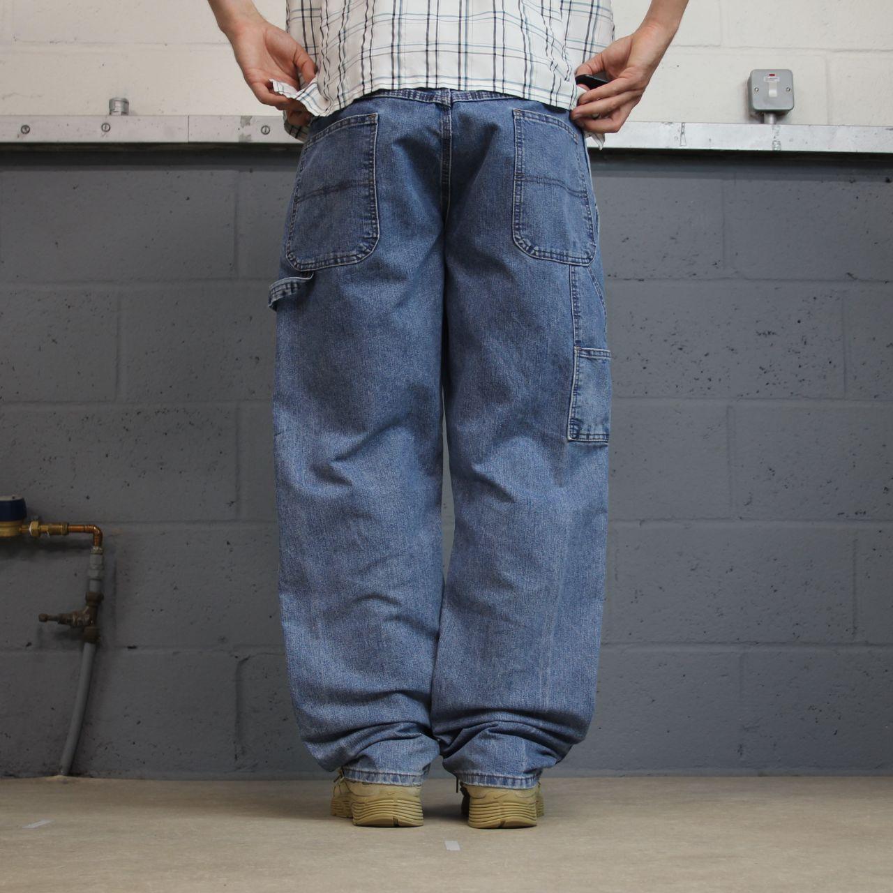 Wrangler carpenter jeans y2k blue denim loose leg 2000s style workwear cargos