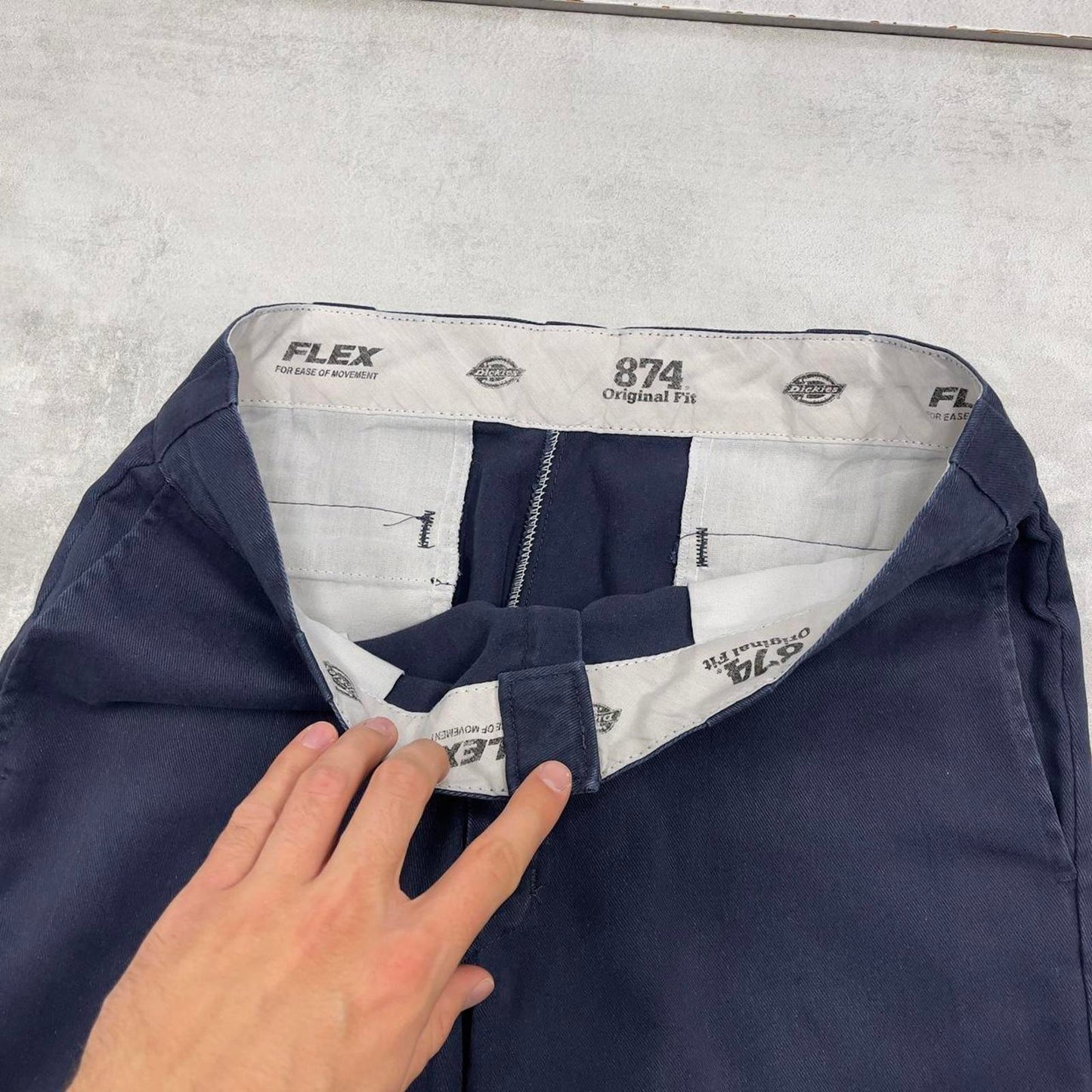 Dickies 874 Pants W33L32 navy original fit twill chino 90s style skater pants