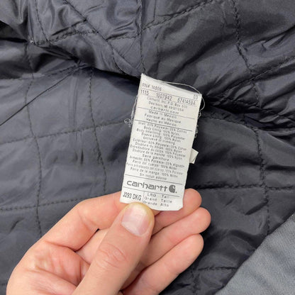 Carhartt chore jacket grey 90s style L Tall loose quilt lined workwear overcoat