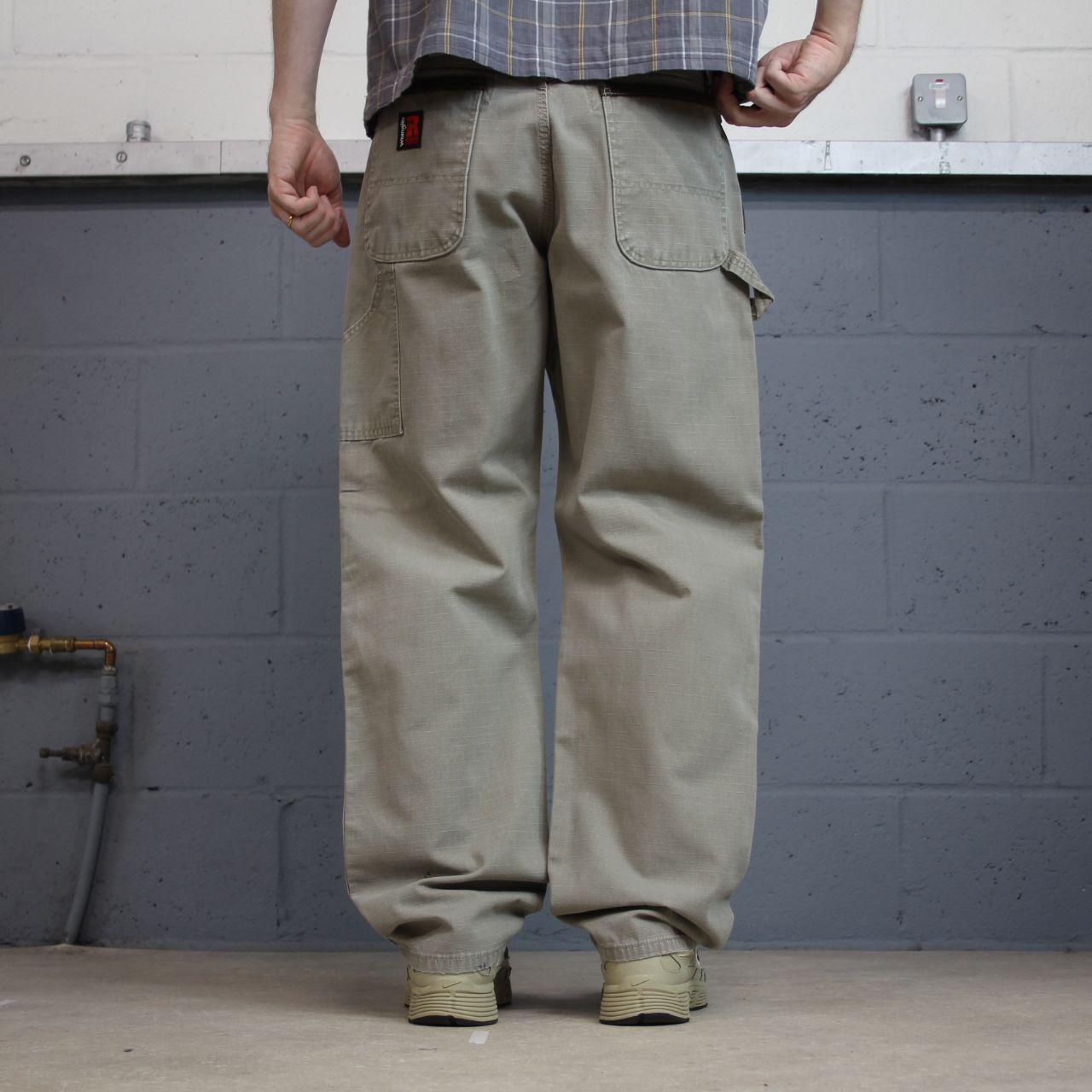 wrangler carpenter pants y2k cargo khaki Loose leg 2000s style canvasy skater work pants