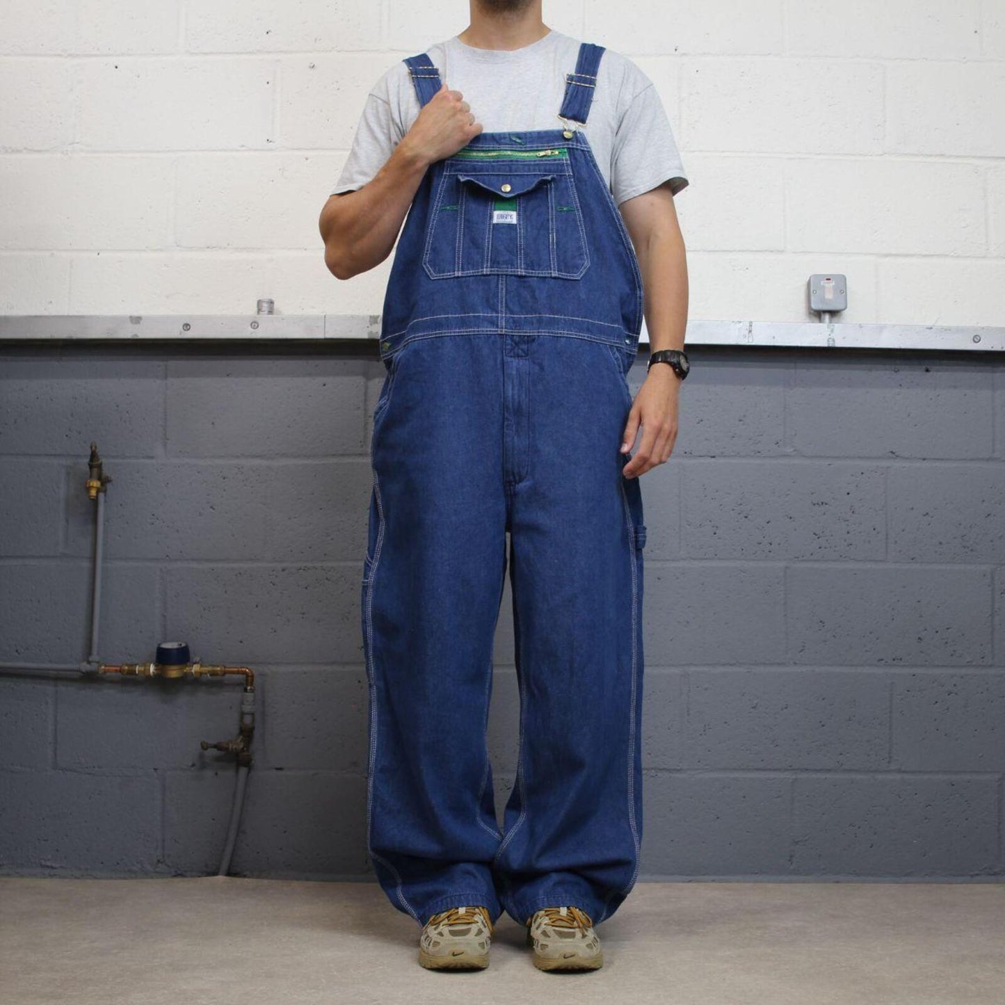 Baggy denim Dungarees vintage overalls blue Liberty workwear bib & brace utility