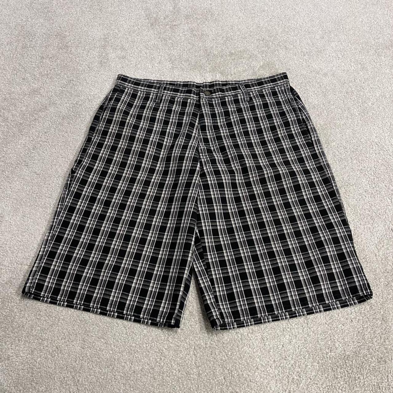 Dickies baggy checkered shorts chino black Skater / surf style check shorts carpenter festival
