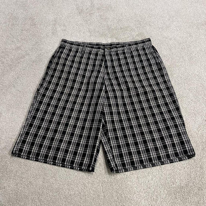 Dickies baggy checkered shorts chino black Skater / surf style check shorts carpenter festival