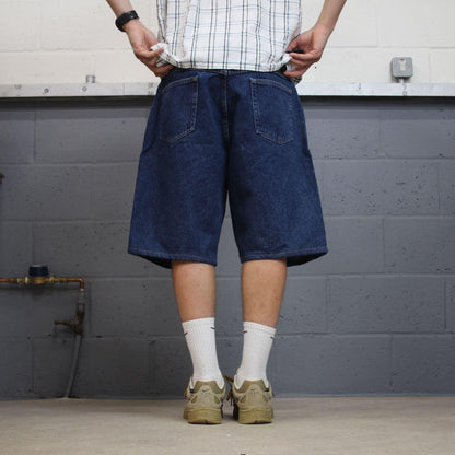 Wrangler baggy denim shorts blue Loose leg workwear skater style jorts