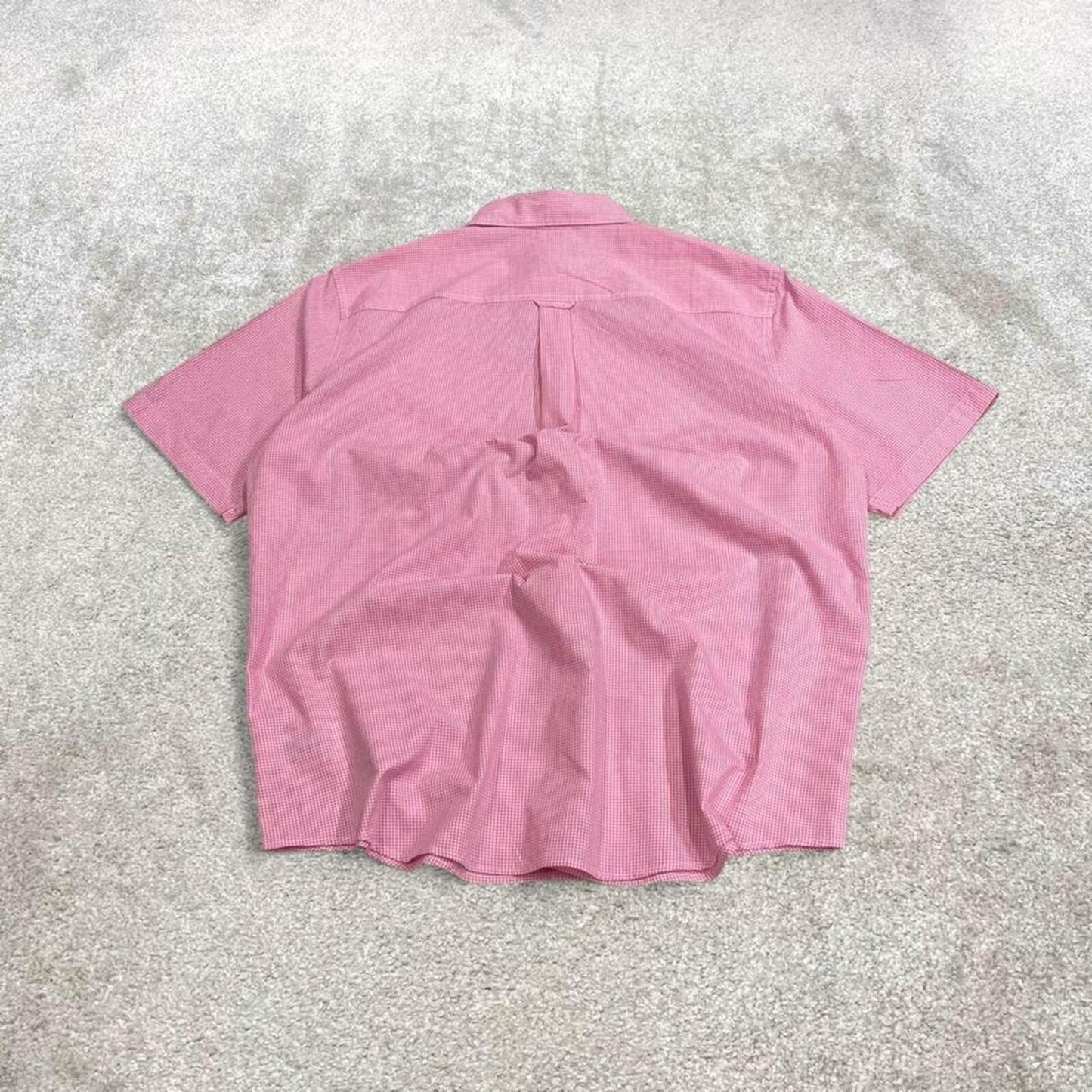 CHAPS checkered short sleeve shirt pink Surf style check shirt summer festival