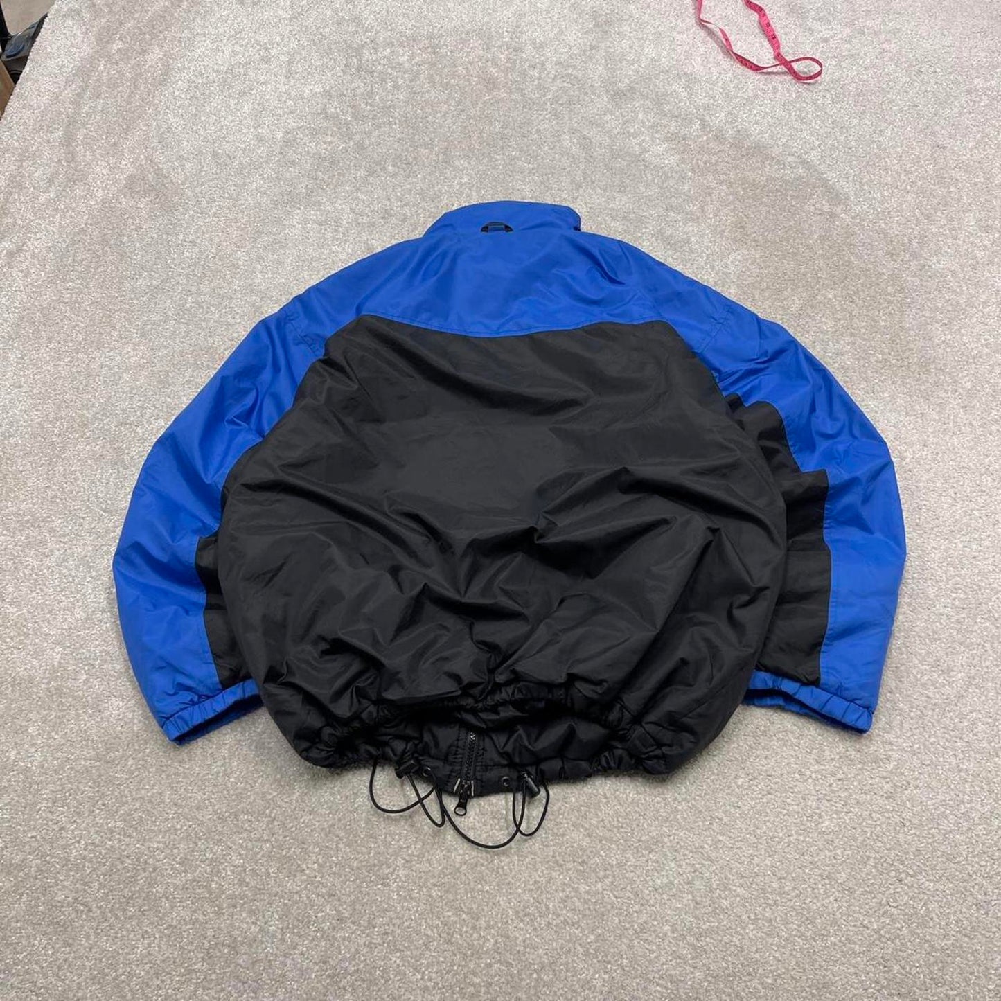 Y2K Columbia technical windbreaker jacket black blue Padded boxy fit tech coat adjustable